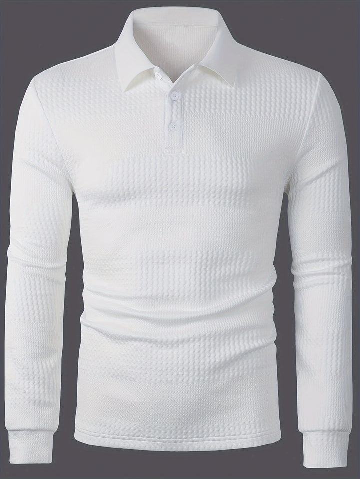 Maxwell | Textured Long Sleeve Polo Shirt
