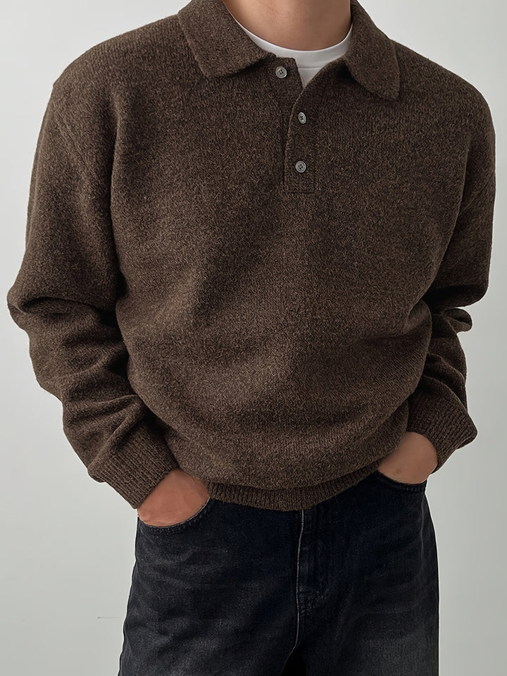 Garrett | Refined Collared Polo Sweater