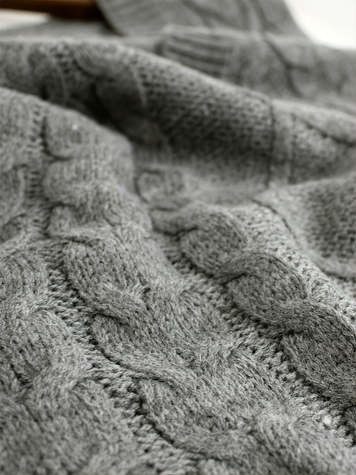 Genevieve | Cable-Knit V-Neck Sweater Vest