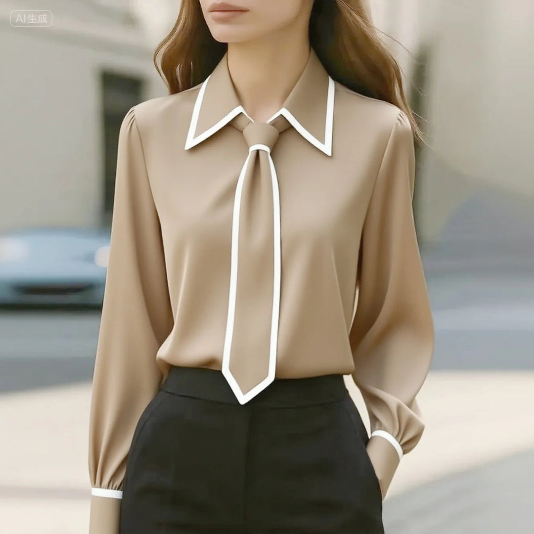Wren | Contrast Tie Blouse
