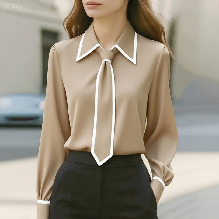 Wren | Contrast Tie Blouse