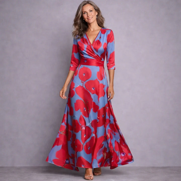 Emilia | Elegant Mid Sleeve Maxi Dress