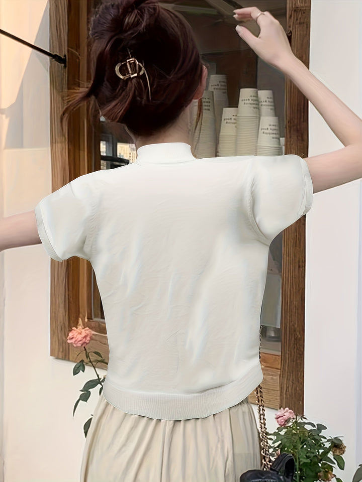 Marnie | Half-Turtleneck Short-Sleeve Top