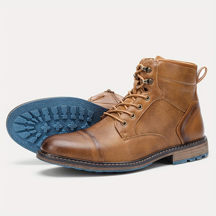 Logan | Cap-Toe Lace-Up Ankle Boots