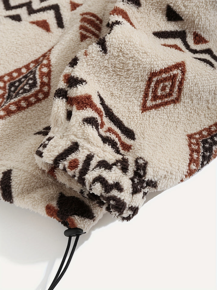Dahlia | Patterned Plush Zip-Up Jacket