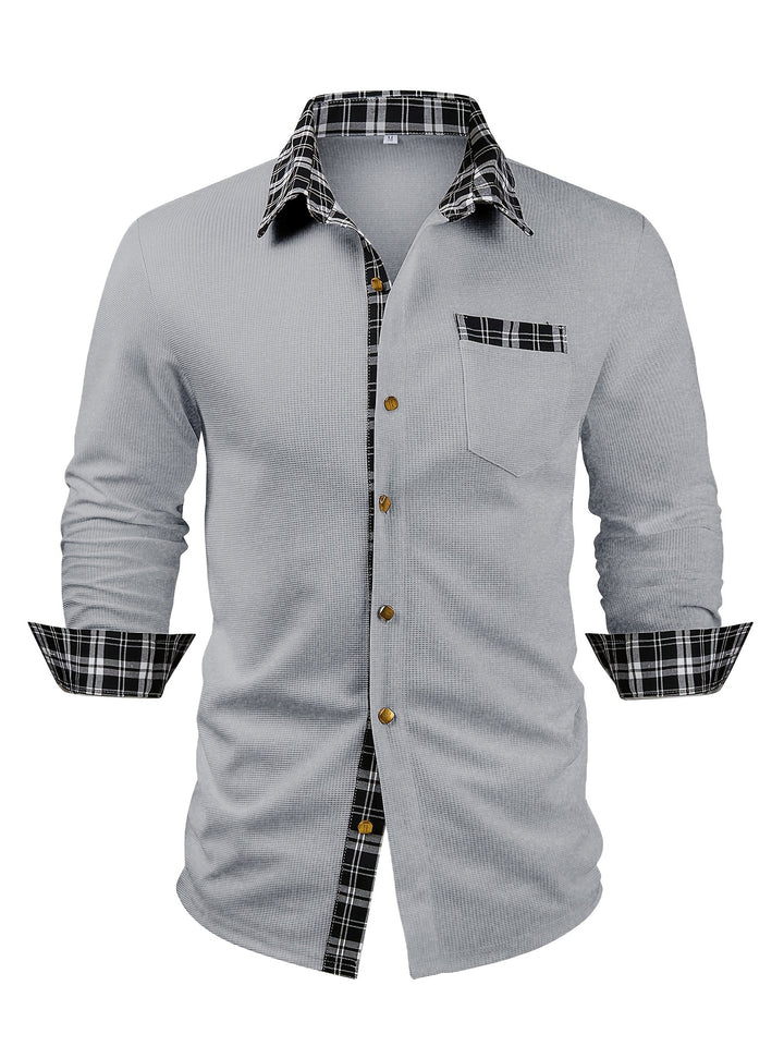 Spencer | Textured Contrast-Trim Shirt