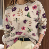 Cynthia | Botanical Crew Neck Sweater