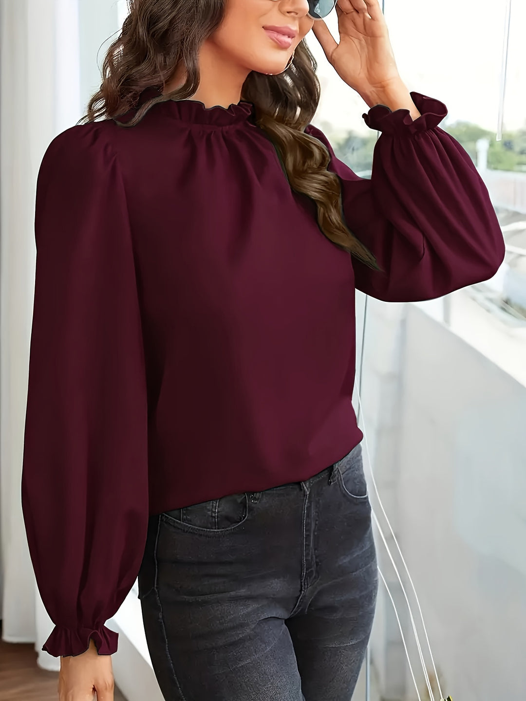 Penelope | Ruffled Collar Puff-Sleeve Blouse
