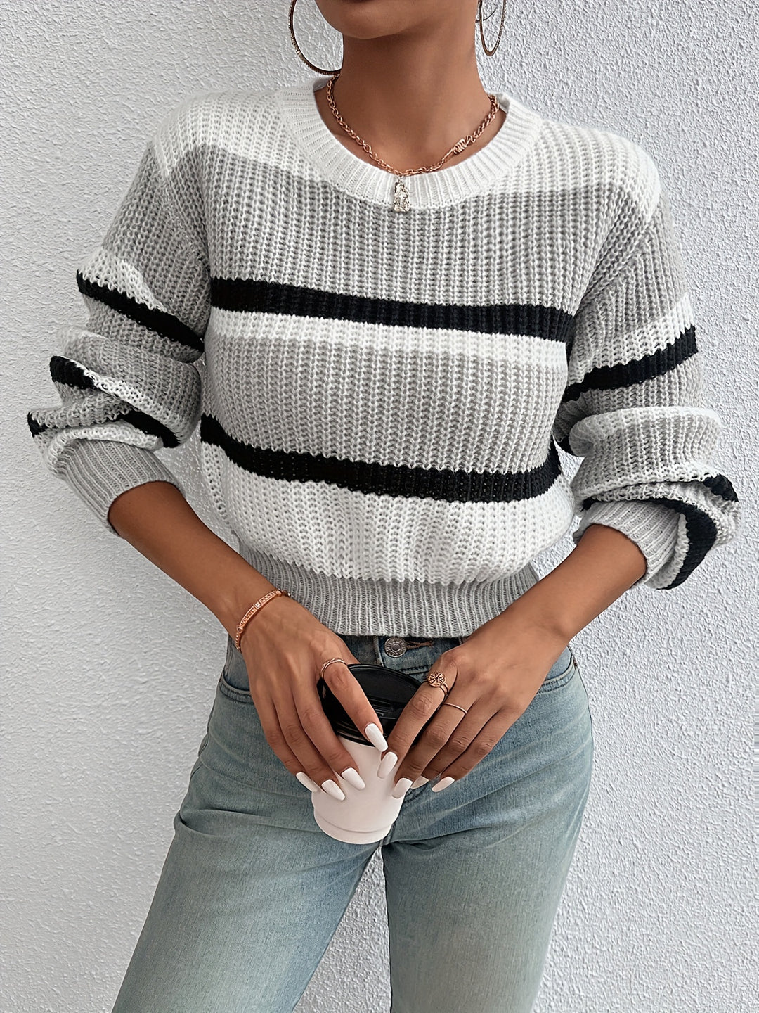 Whitney | Striped Round-Neck Sweater