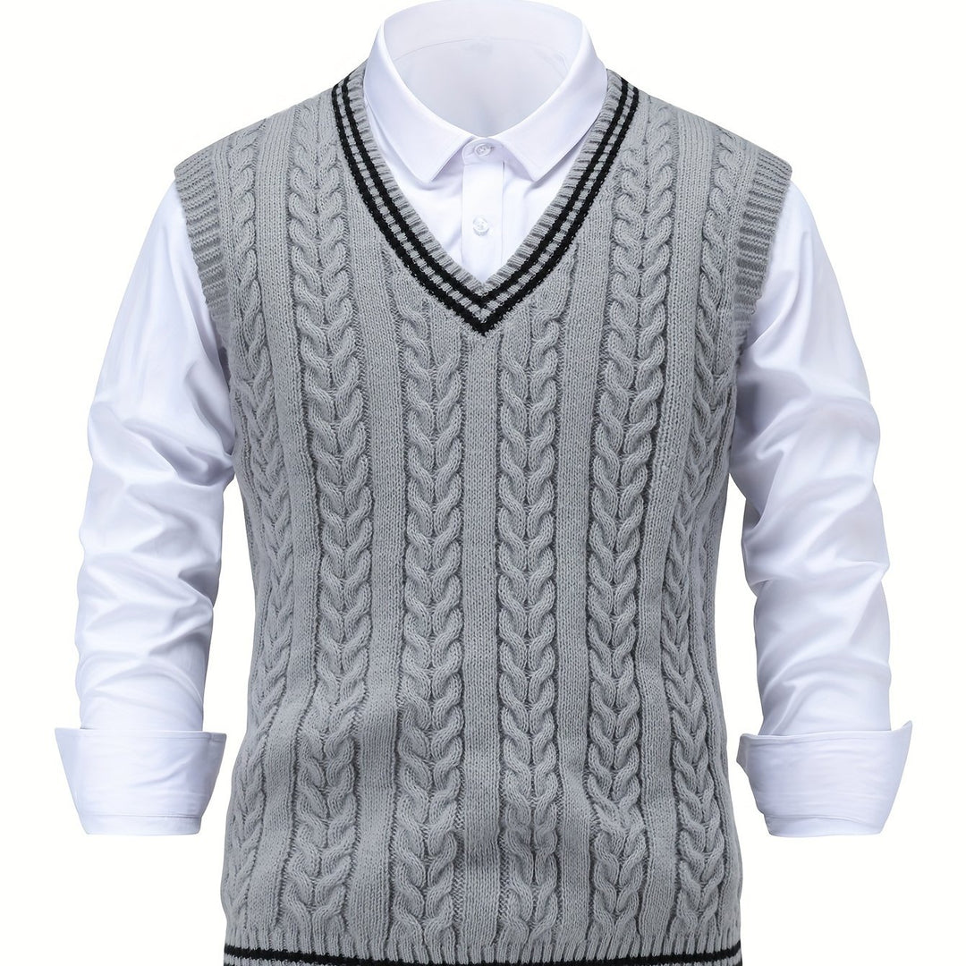 Graham | Cable-Knit V-Neck Vest