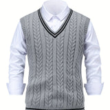 Graham | Cable-Knit V-Neck Vest