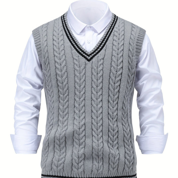 Graham | Cable-Knit V-Neck Vest