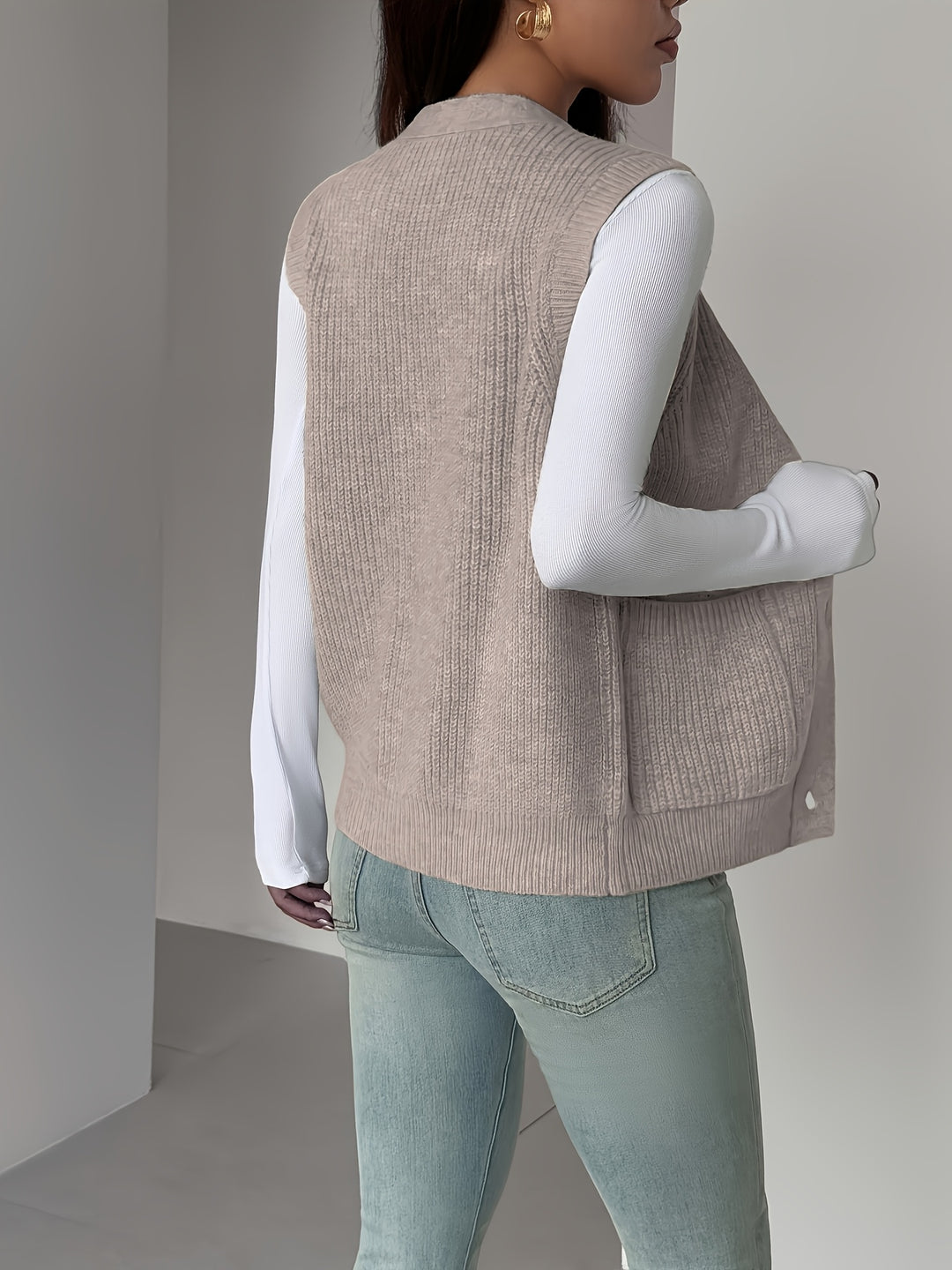 Rosaline | Textured Button-Front Vest
