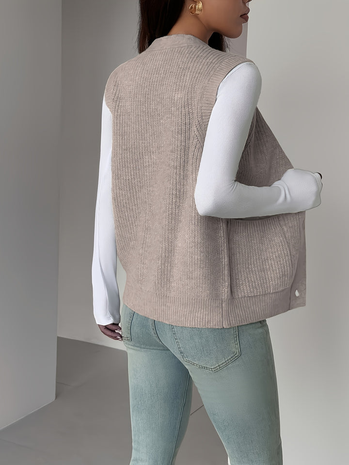 Rosaline | Textured Button-Front Vest
