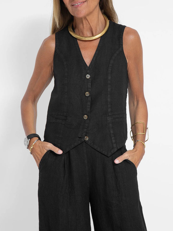 Lauren | Elegant Vest and Wide Leg Pants Set
