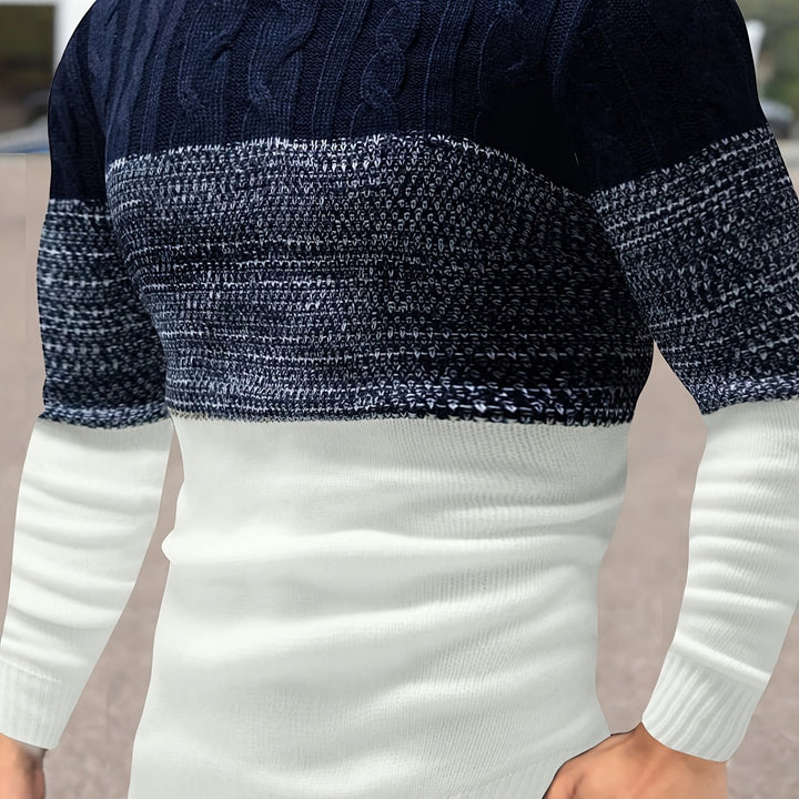 Wallace | Color-Block Crew Neck Pullover