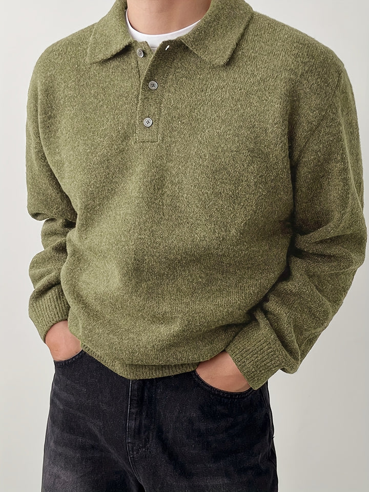 Garrett | Refined Collared Polo Sweater
