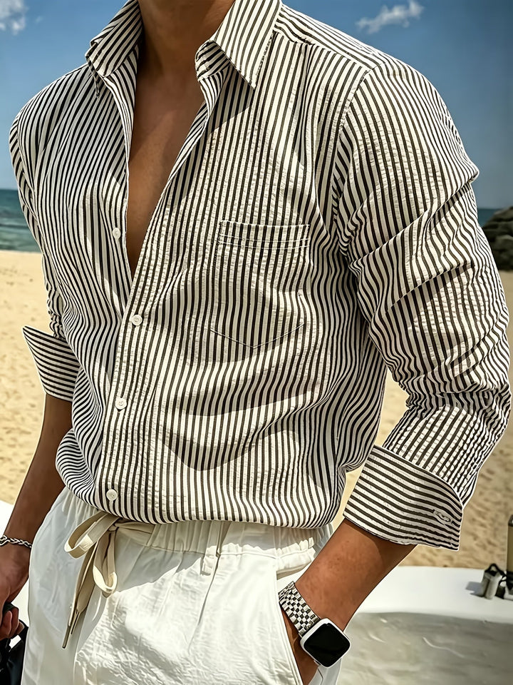Callum | Refined Striped Long Sleeve Shirt