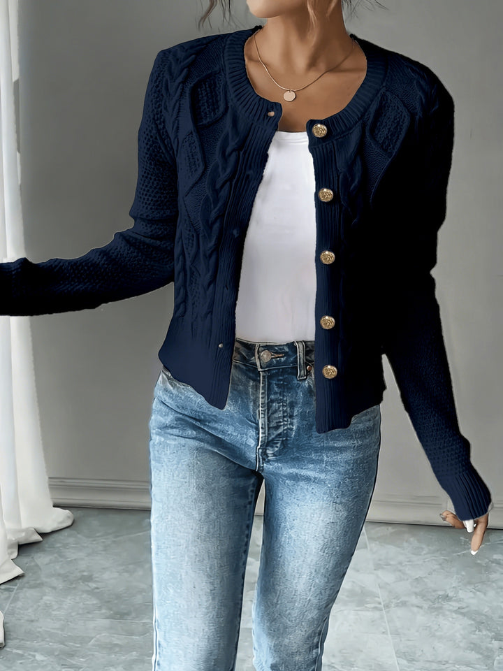 Matilda | Cable-Knit Button-Front Cardigan
