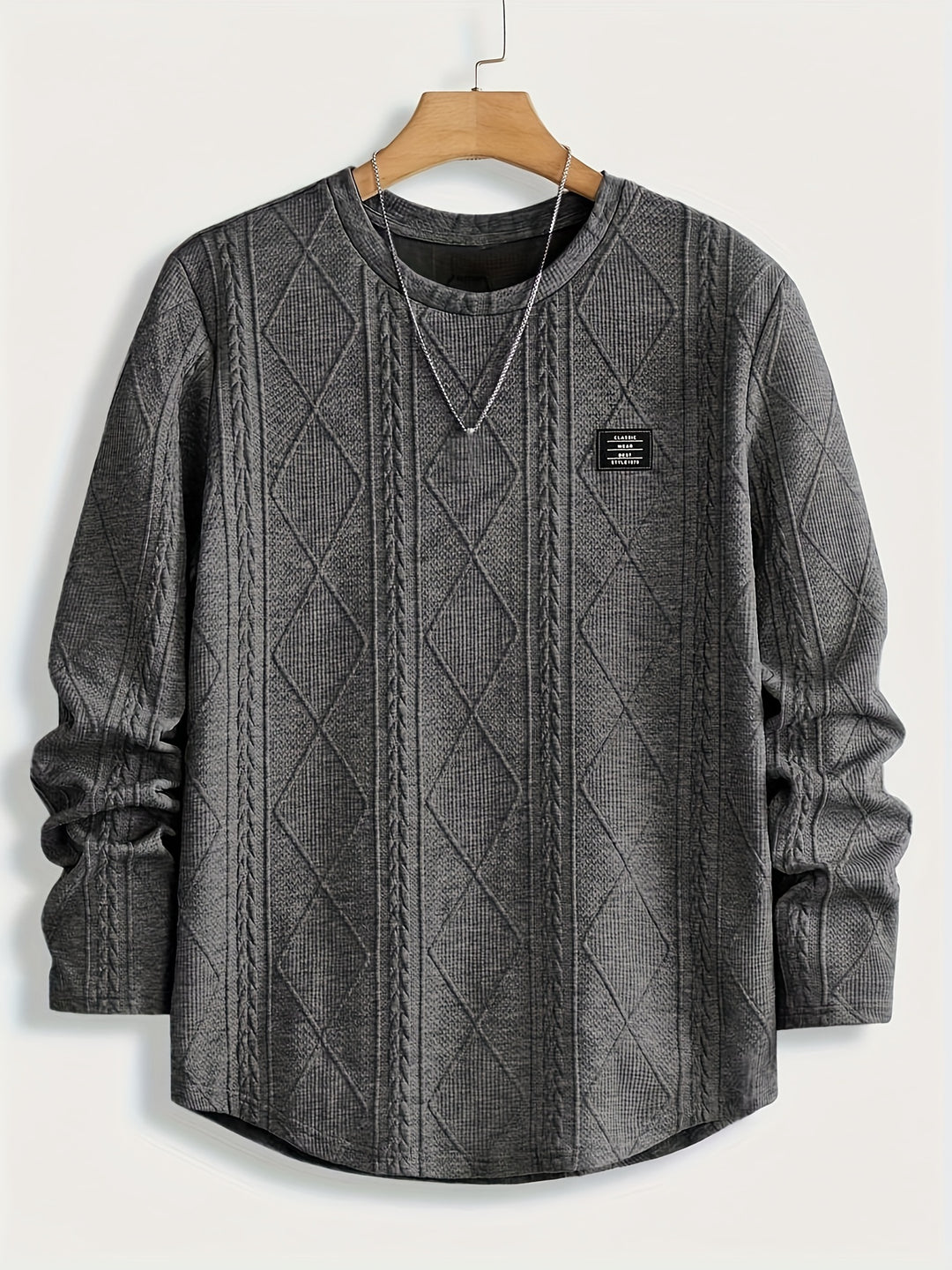 Bryce | Textured Round Neck Long Sleeve Top