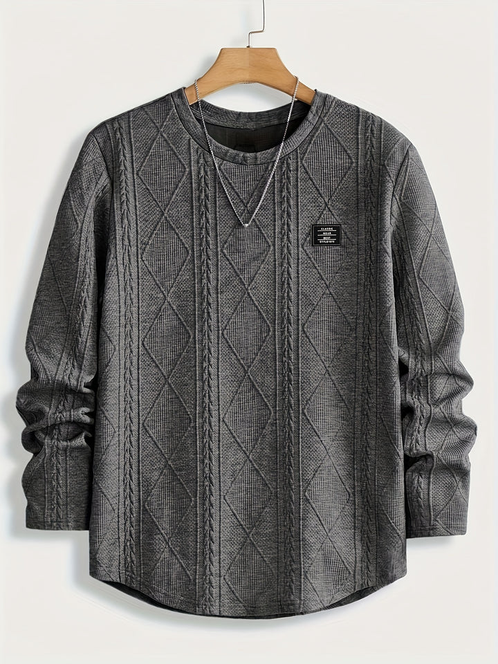 Bryce | Textured Round Neck Long Sleeve Top