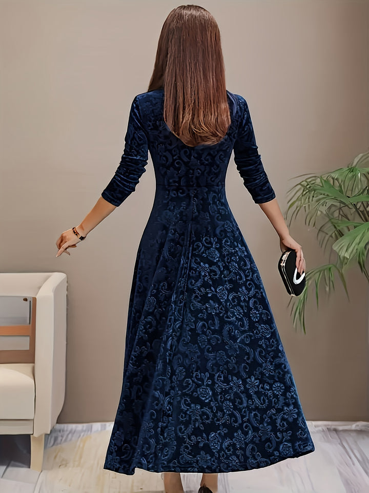 Rosalind | Elegant Floral Square Neck Dress