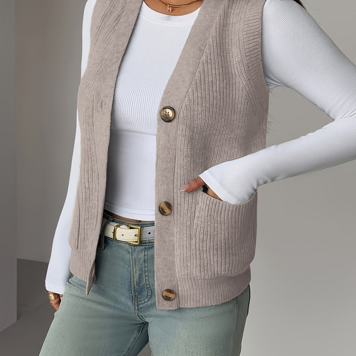 Rosaline | Textured Button-Front Vest