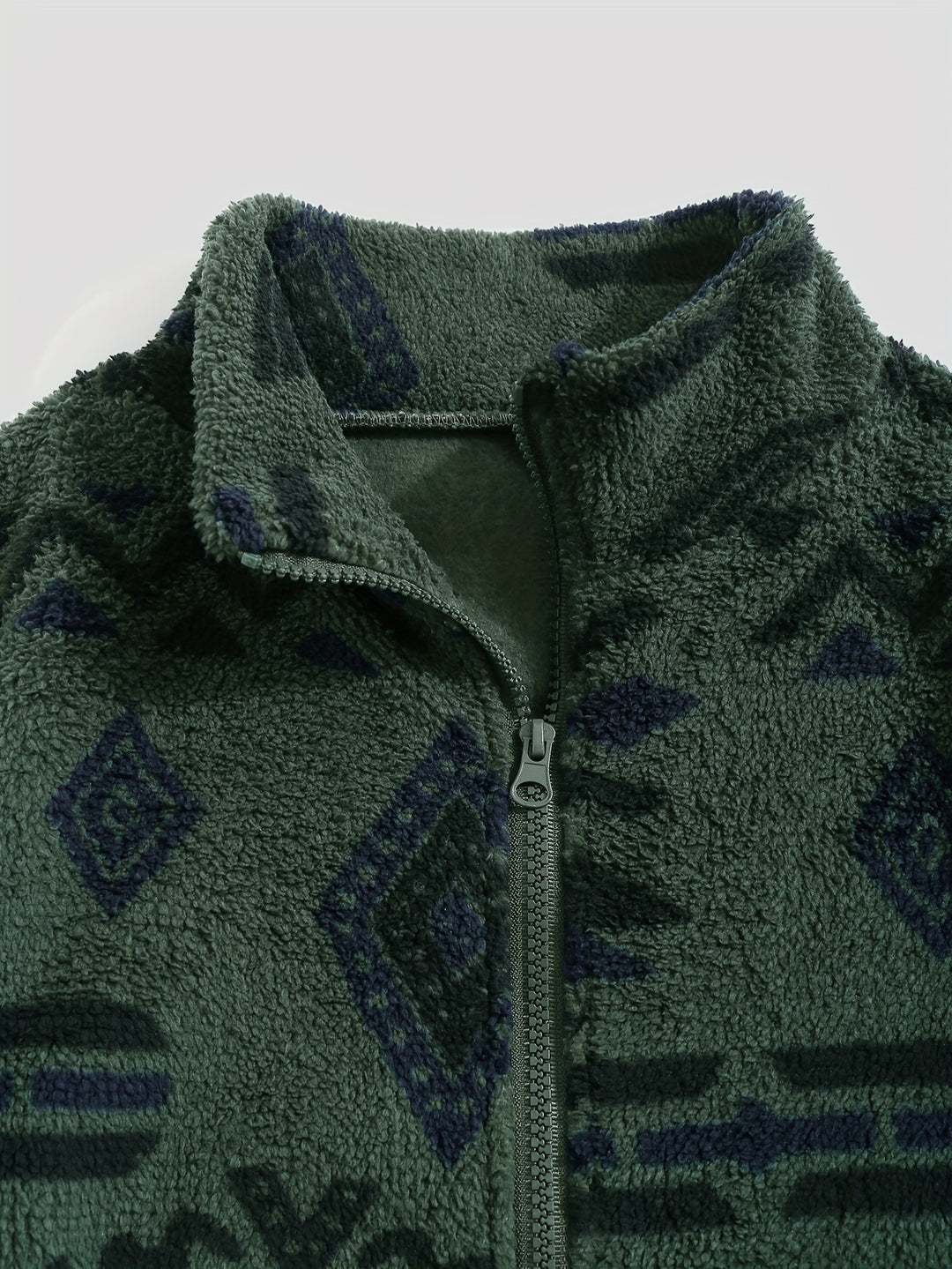 Dahlia | Patterned Plush Zip-Up Jacket