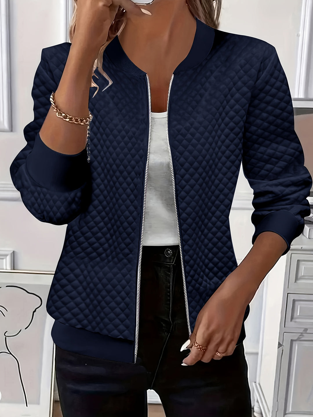 Annette | Textured Zip-Front Jacket