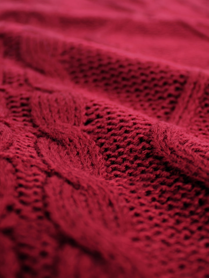 Genevieve | Cable-Knit V-Neck Sweater Vest