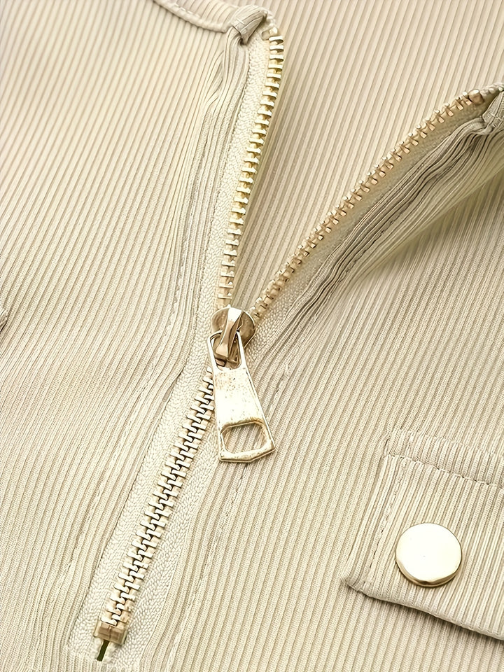 Blythe | Ribbed Zip-Front Top