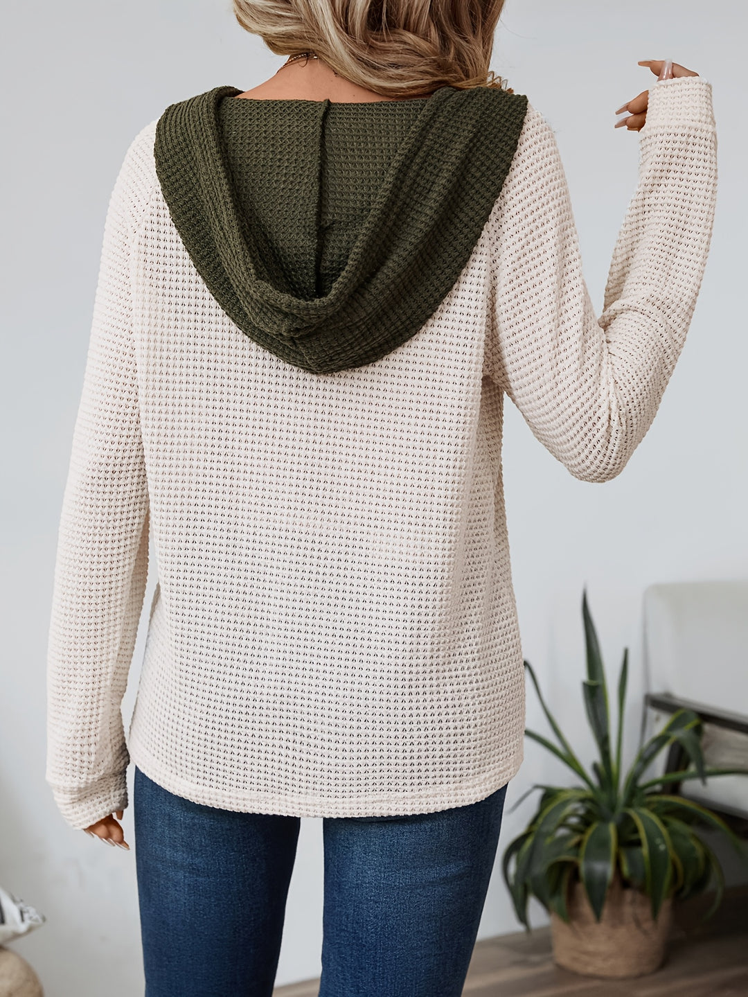Whitney | Two-Tone Hooded Top