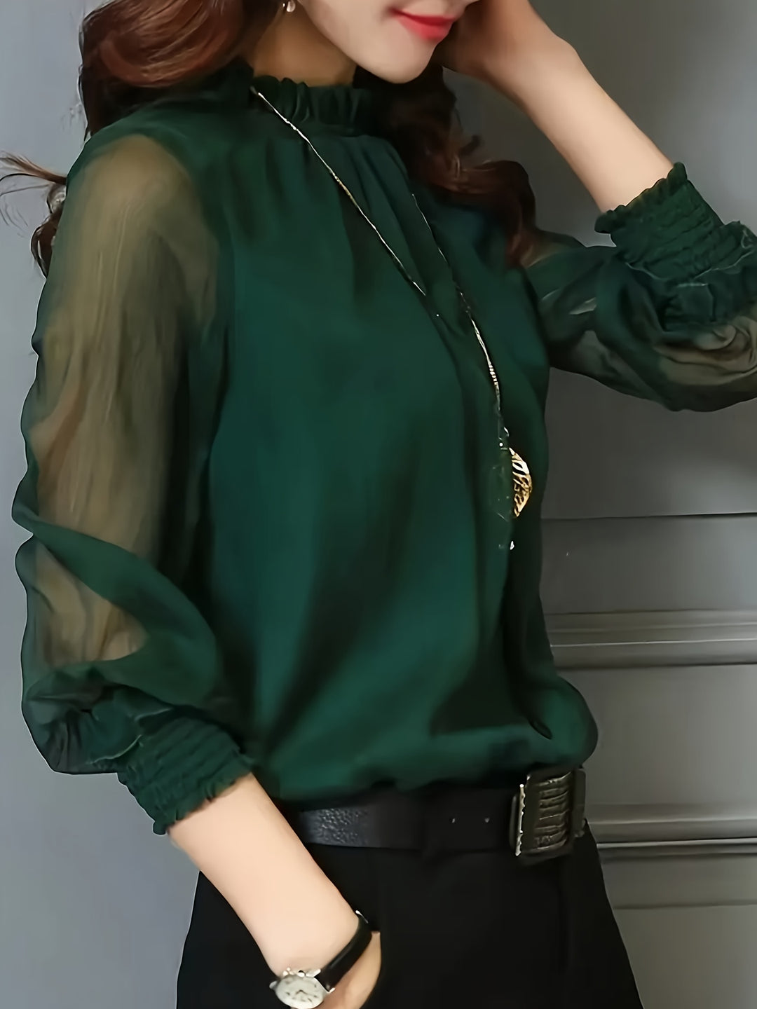 Bernadette | Elegant Stand-Collar Blouse