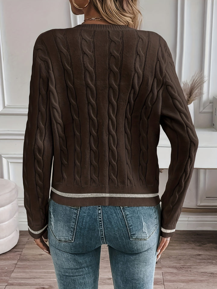 Brielle | Cable-Knit Button-Front Cardigan