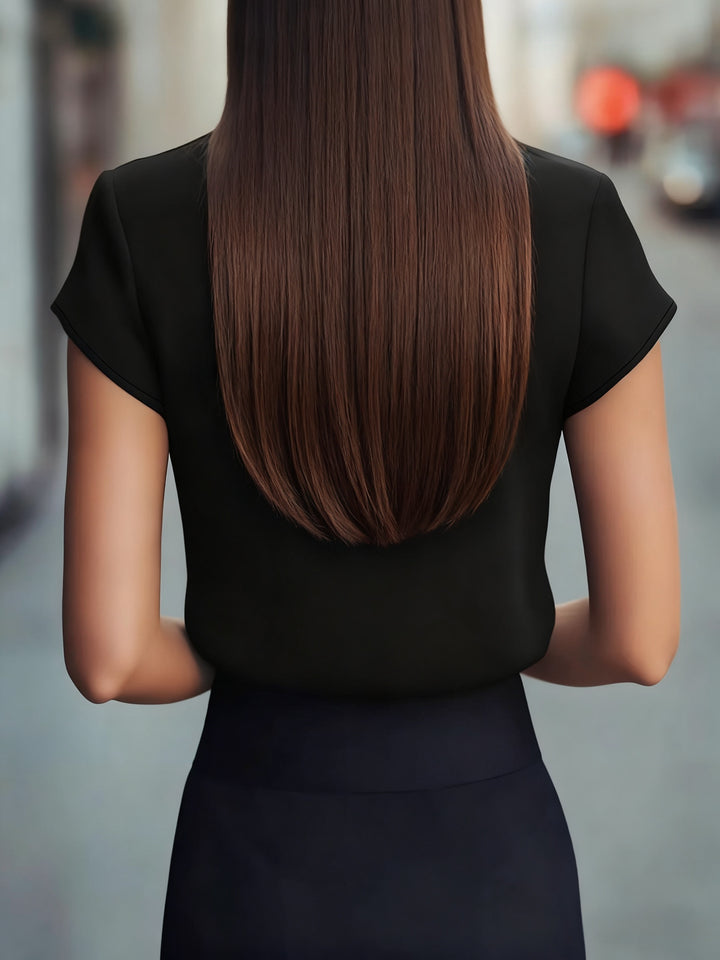 Arabella | Pleated Stand-Collar Blouse