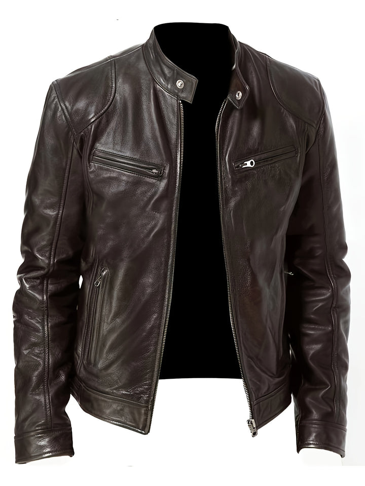 Bruno | Classic Stand-Collar Moto Jacket