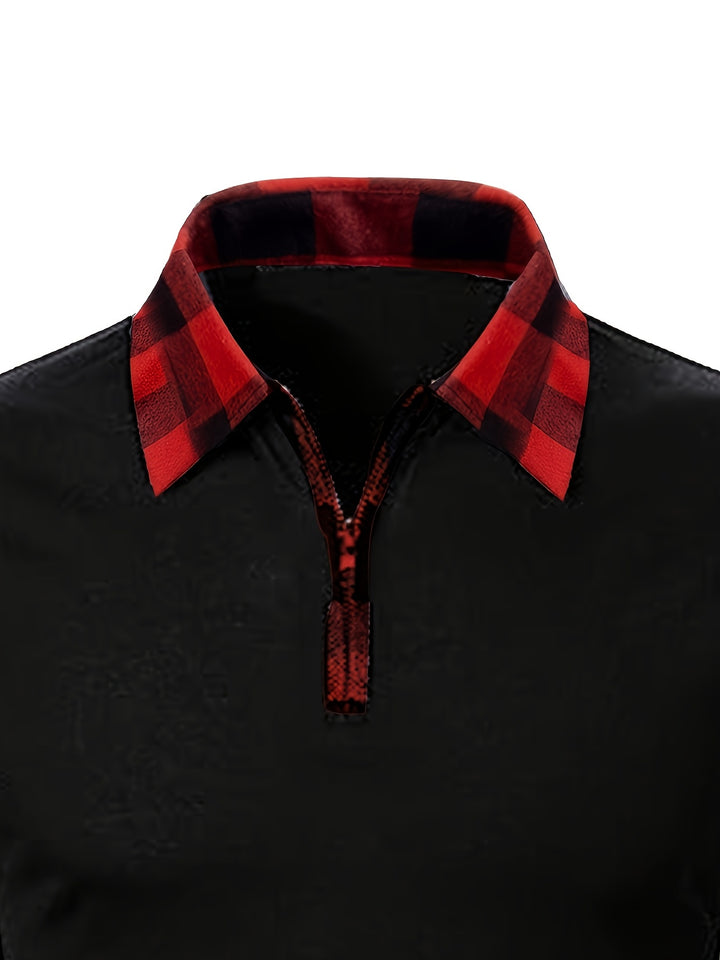Donovan | Half-Zip Plaid-Sleeve Casual Shirt
