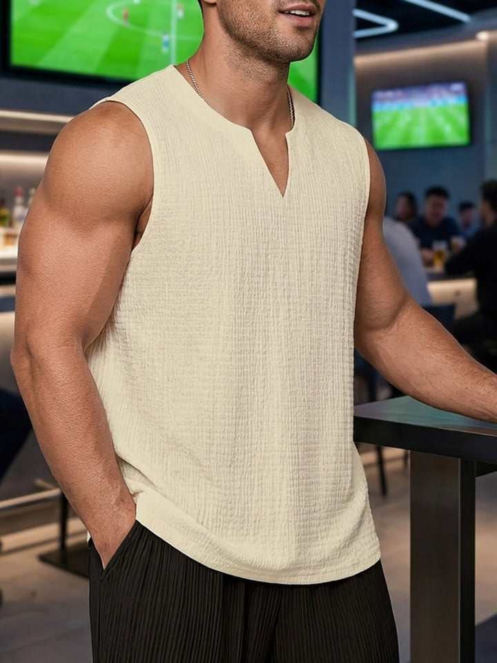 Damon | Relaxed Split-Neck Tank Top