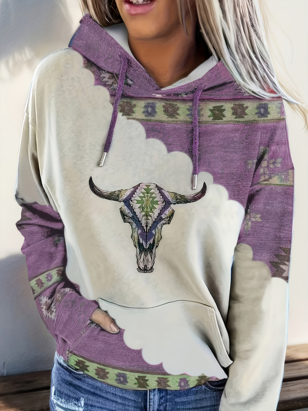 Heather | Western-Inspired Print Hoodie