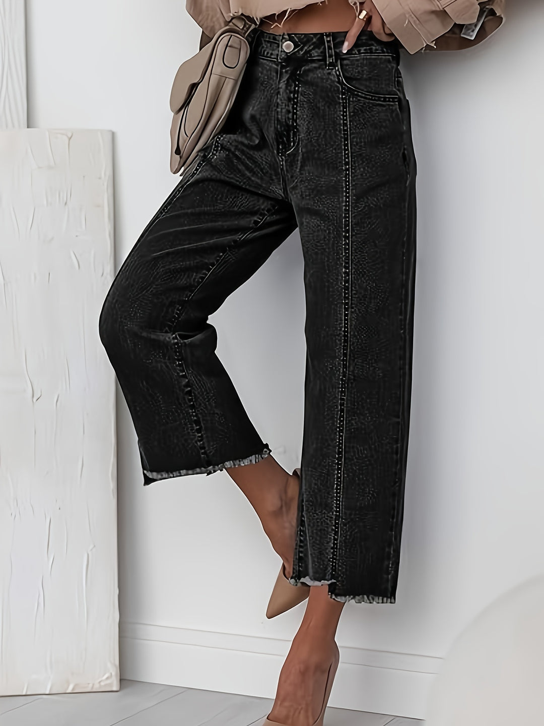 Wren | Cropped Straight-Leg Jeans