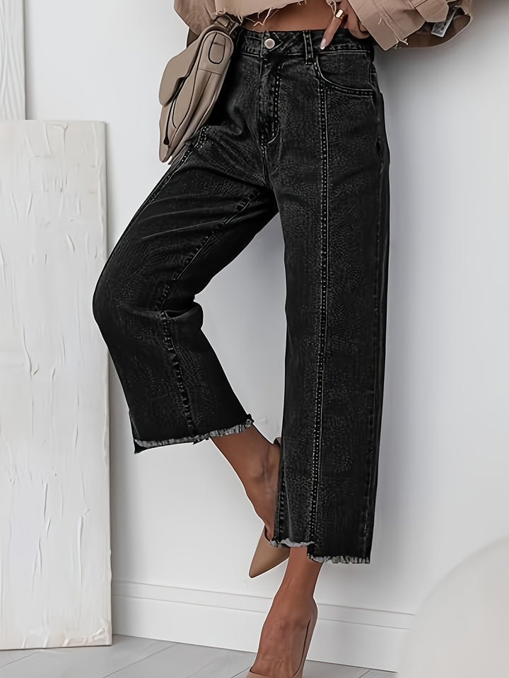 Wren | Cropped Straight-Leg Jeans