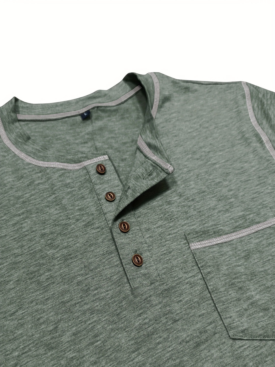 Duncan | Contrast-Stitch Long Sleeve Henley