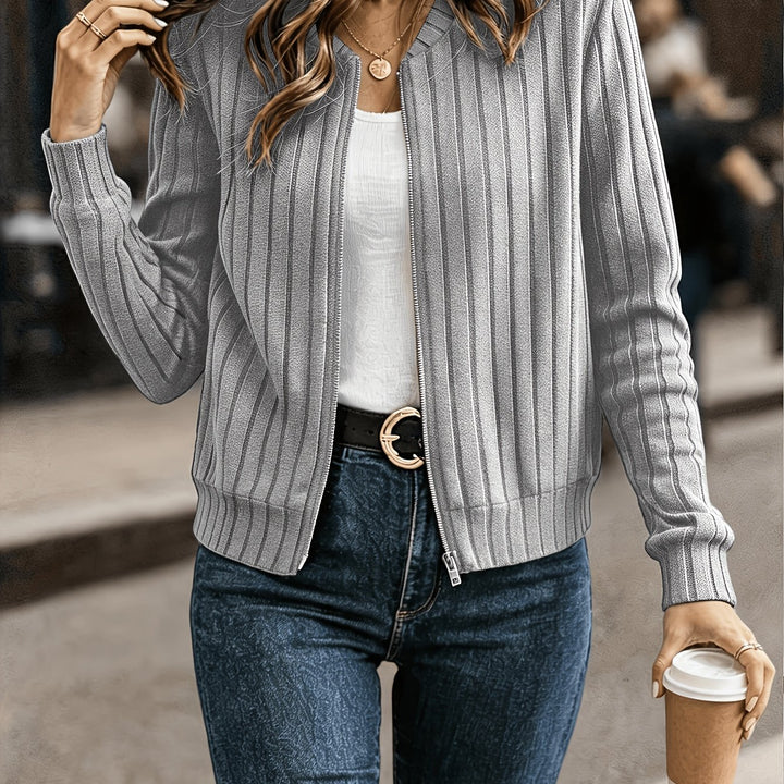 Miranda | Ribbed Zip-Front Jacket