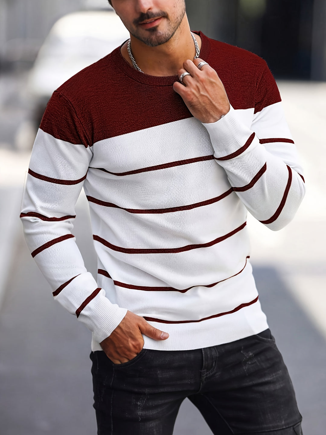 Bennington | Classic Striped Crew Neck Sweater