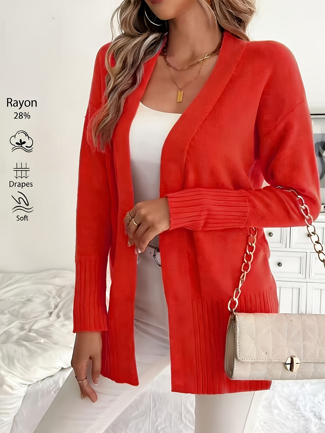 Charlotte | Draped Open-Front Cardigan