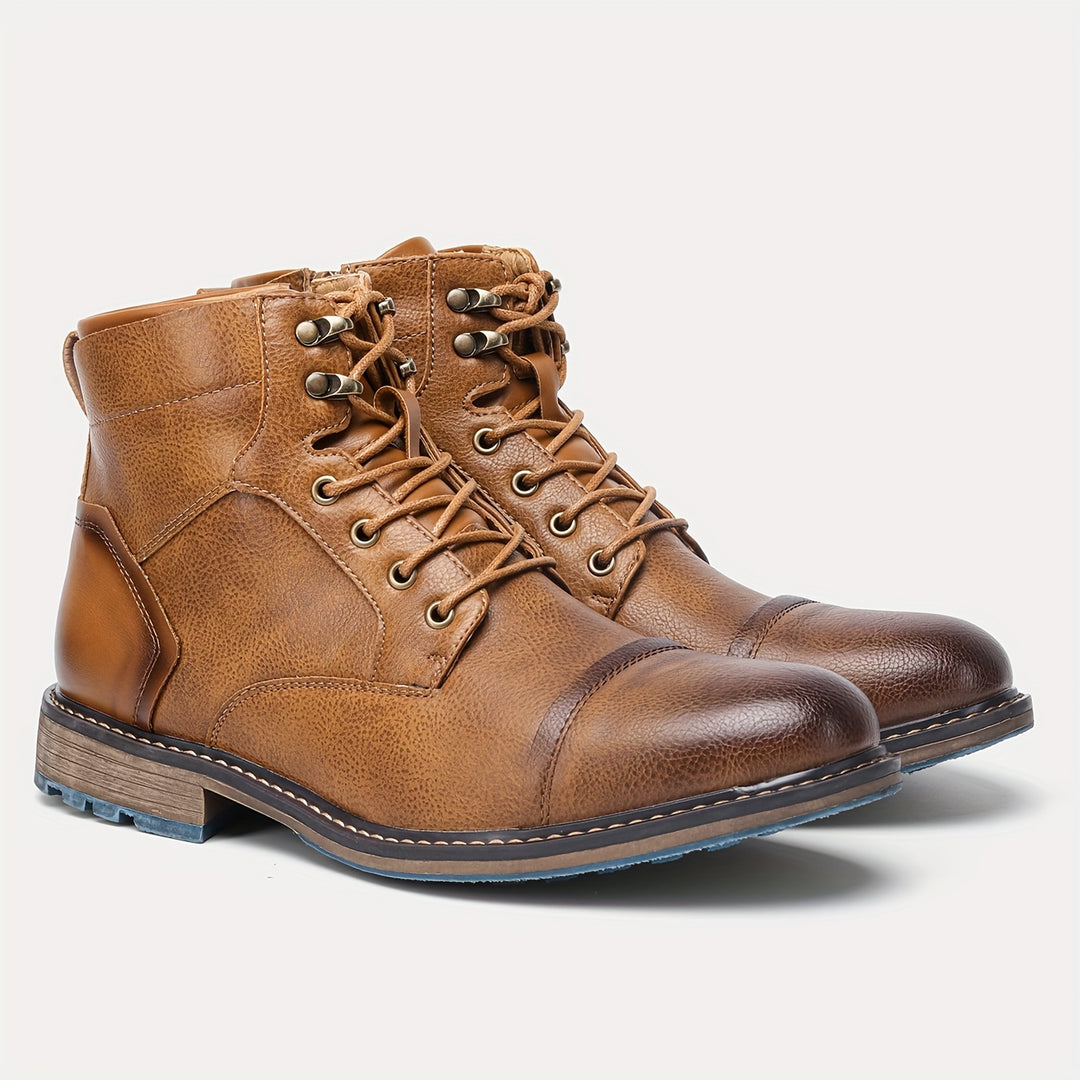 Logan | Cap-Toe Lace-Up Ankle Boots