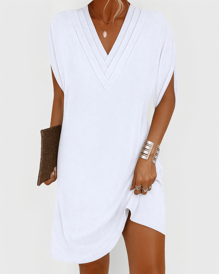 Brittany | Classic V Neck Mini Dress