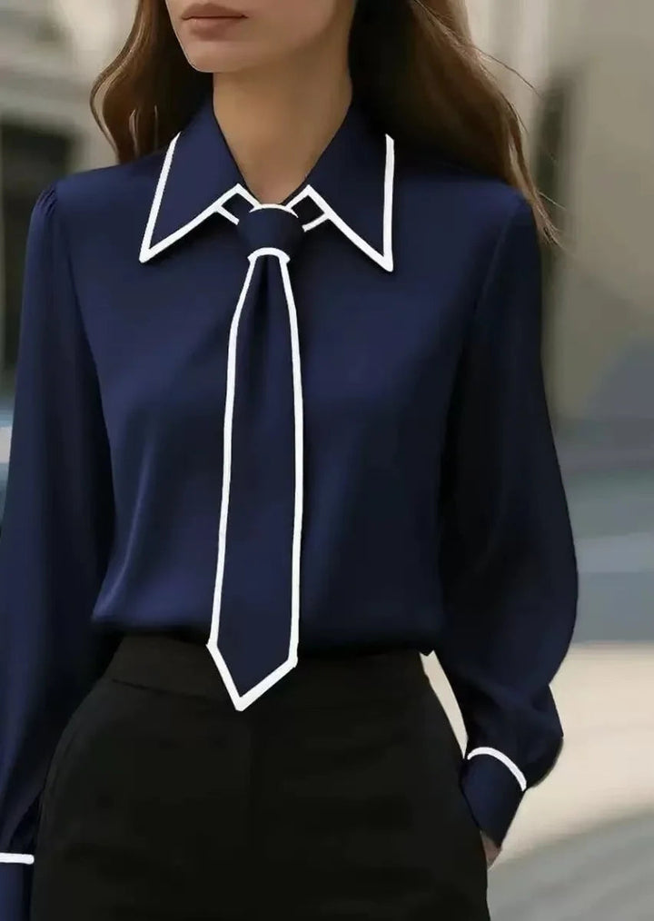 Wren | Contrast Tie Blouse