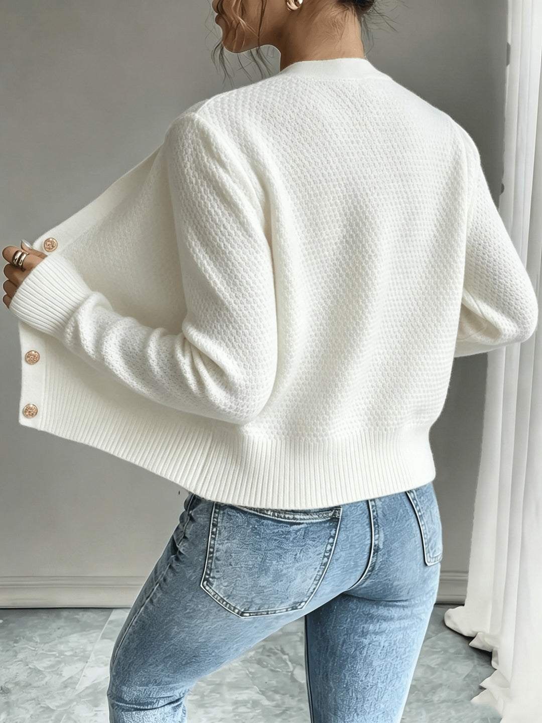 Matilda | Cable-Knit Button-Front Cardigan
