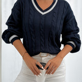 Tamara | Classic Cable-Knit V-Neck Sweater